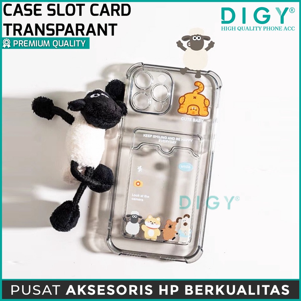 Redmi 10C Case Slot card Transparant / bening Motif karakter animal