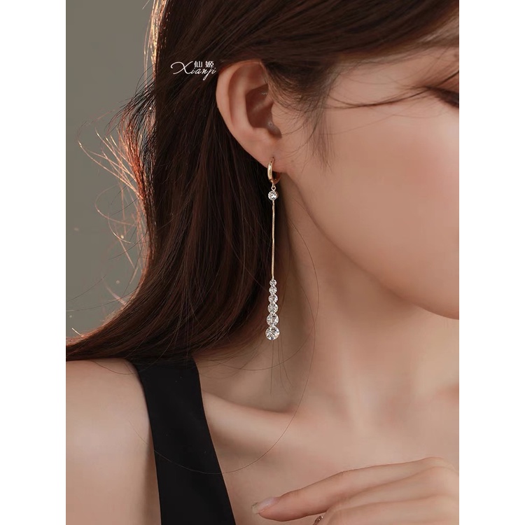 Anting Panjang Bahan 925 Silver Needle Untuk Wanita