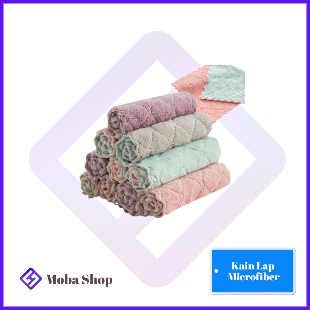 Kain Lap Microfiber Cuci Piring Anti Minyak Dapur Tangan Serbaguna