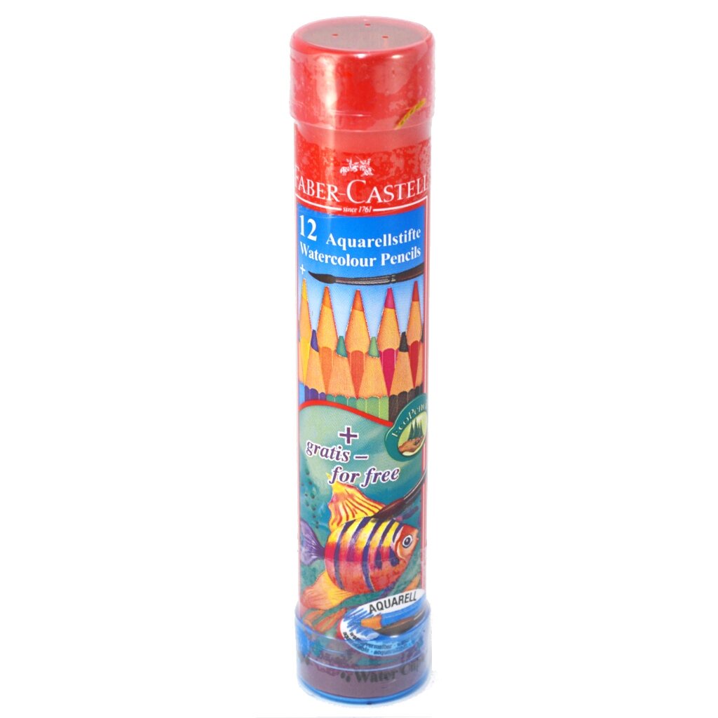 

Faber-Castell Watercolour Pencils in Round Tin 12L Pensil Warna Kayu 12 Warna Panjang