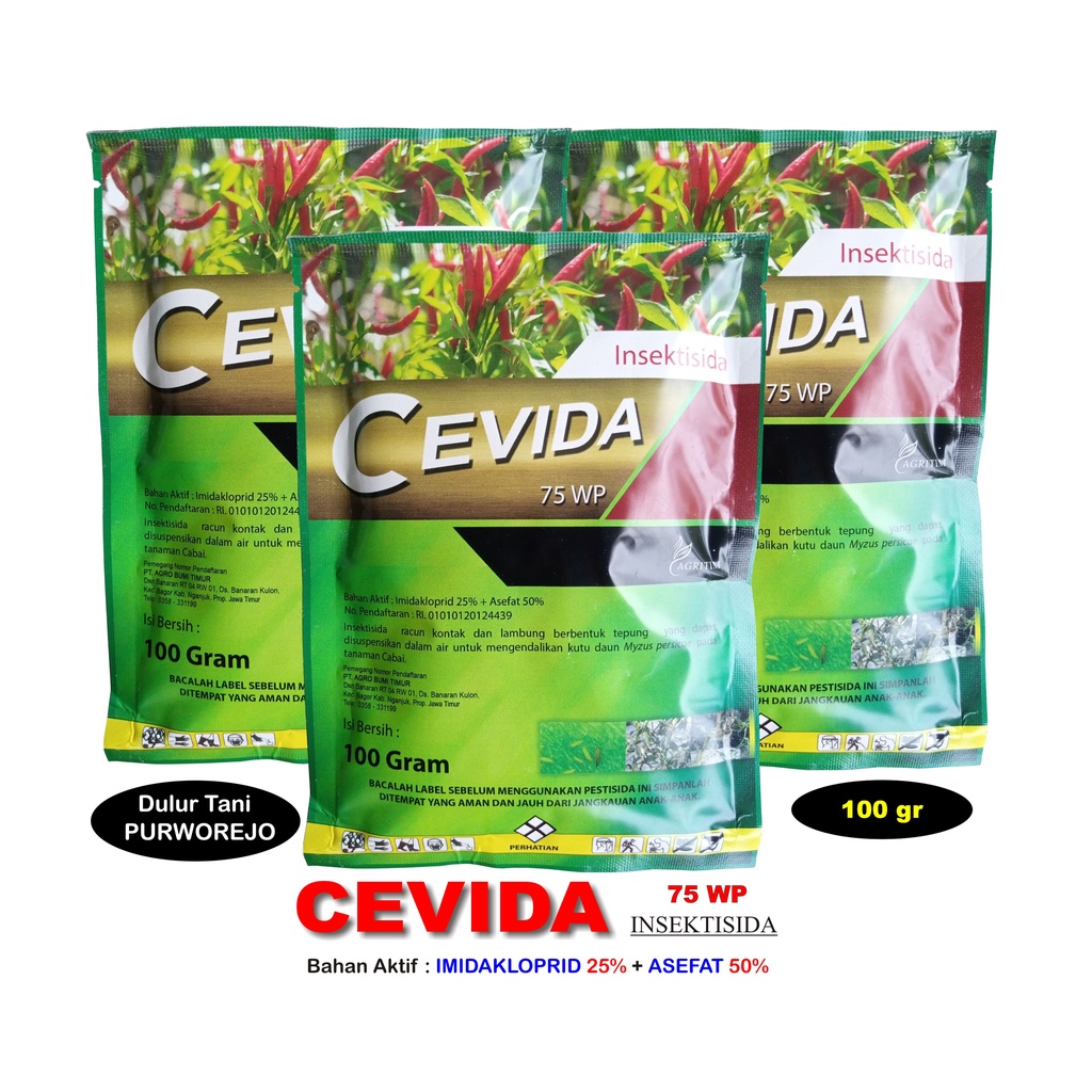 Insektisida CEVIDA 100 gram Bahan Aktif Imidakloprid 25% + Asefat 50%