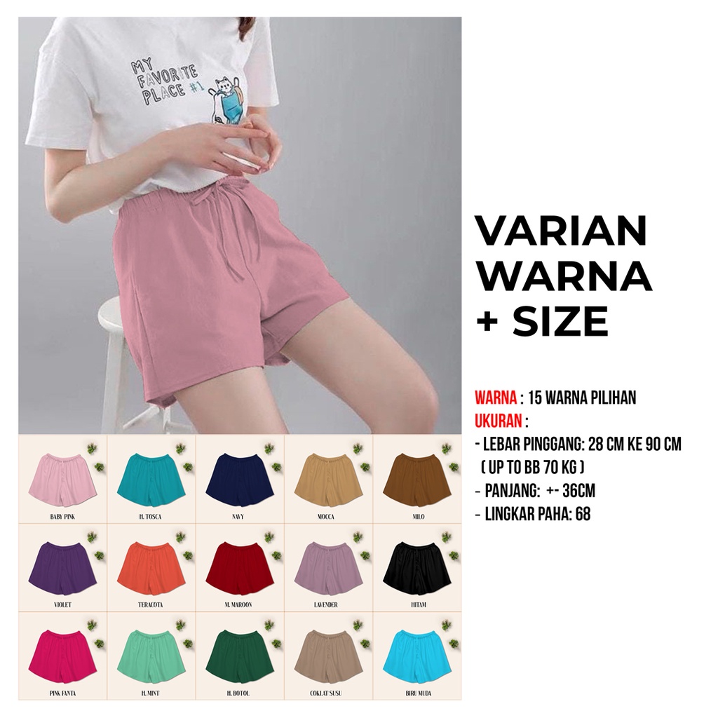 Celana Pendek Wanita Kekinian ZCP01 Bahan Super Lembut Mini Pants Korea