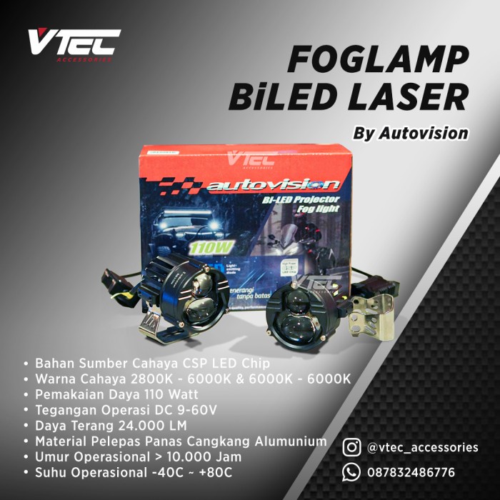 Foglamp Laser LED Autovision 110 Watt