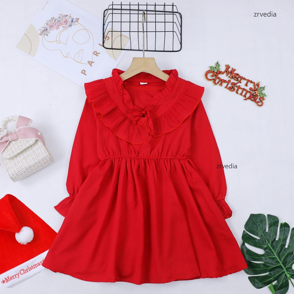 [SPESIAL] Dress Pesta Style Korean uk 3-12 Tahun / Quality Export Brukat Baju Anak Gaun Anak Perempuan Dress Korean Style Polos Dres kiosbalitaaprillia