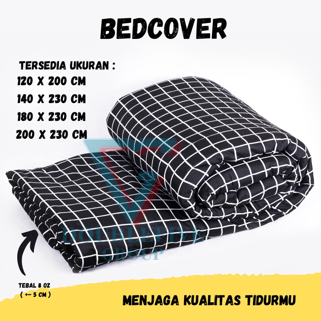 Bedcover 140x230 Tebal 8 OZ 5 Cm Katun Adem Nyaman Selimut Tebal