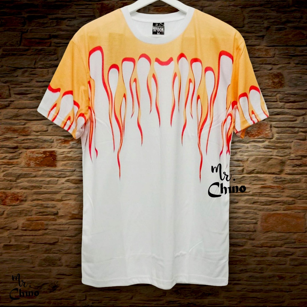 Kaos Pria Distro Motif Blazing Race | Baju Kaus Pria Distro Import Kekinian | Kaos Putih Keren Casua