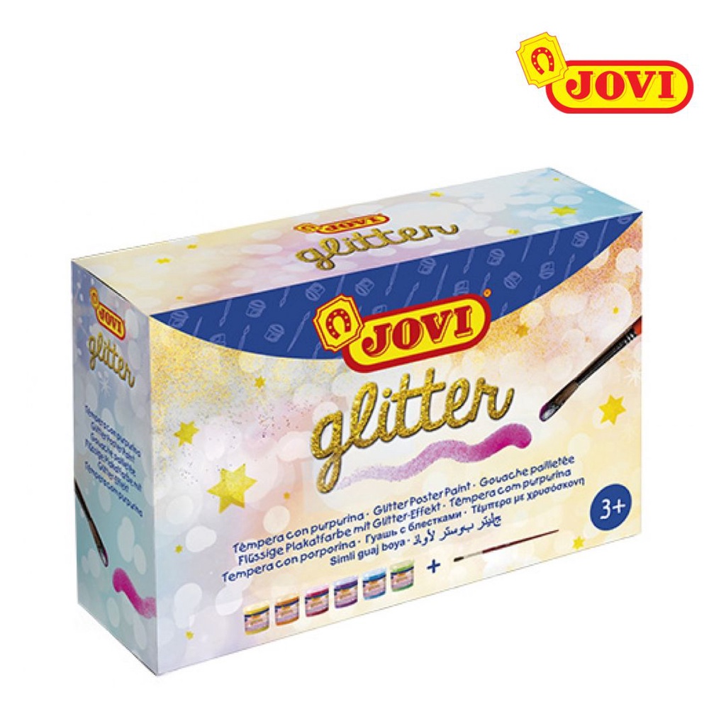 

JOVI GLITTER BOX OF 6 JARS 70cc Glitter Cat Glitter Pewarna Lukis