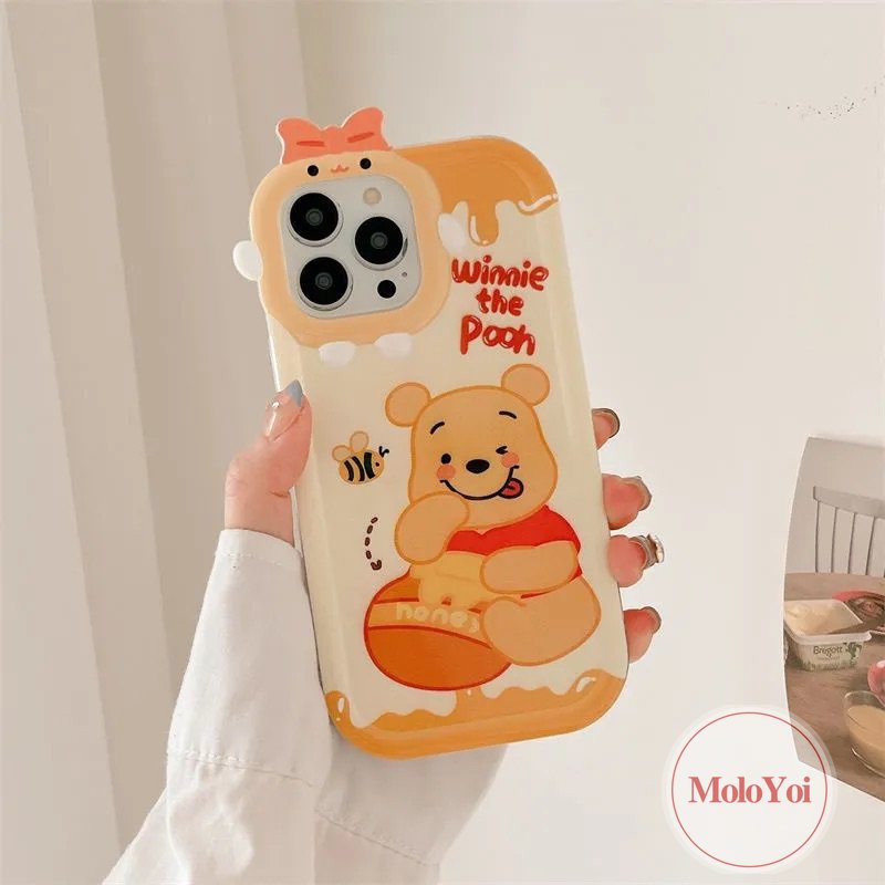 Soft Case Motif Kartun Winnie the Pooh 3D Untuk iPhone 11 13 12 14 Pro MAX 7 8 6 6S 14 Plus XR X XS MAX SE 7plus