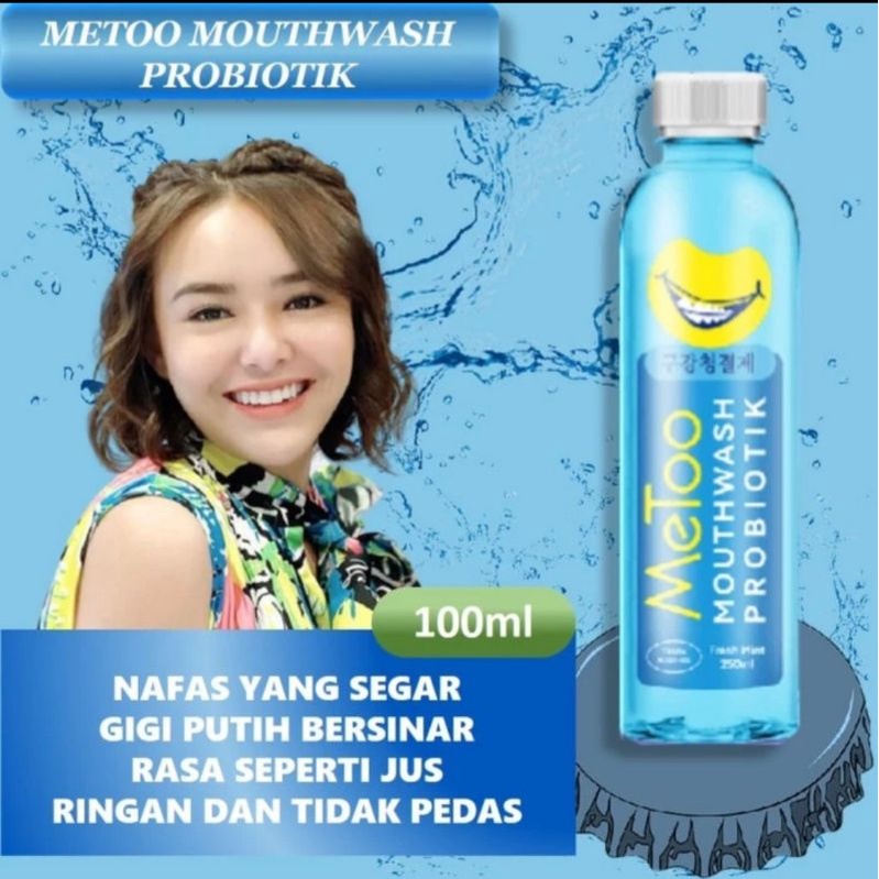 MeToo Obat Kumur Probiotik / Fresh Mint Mouthwash-250ml 100ml No Alcohol