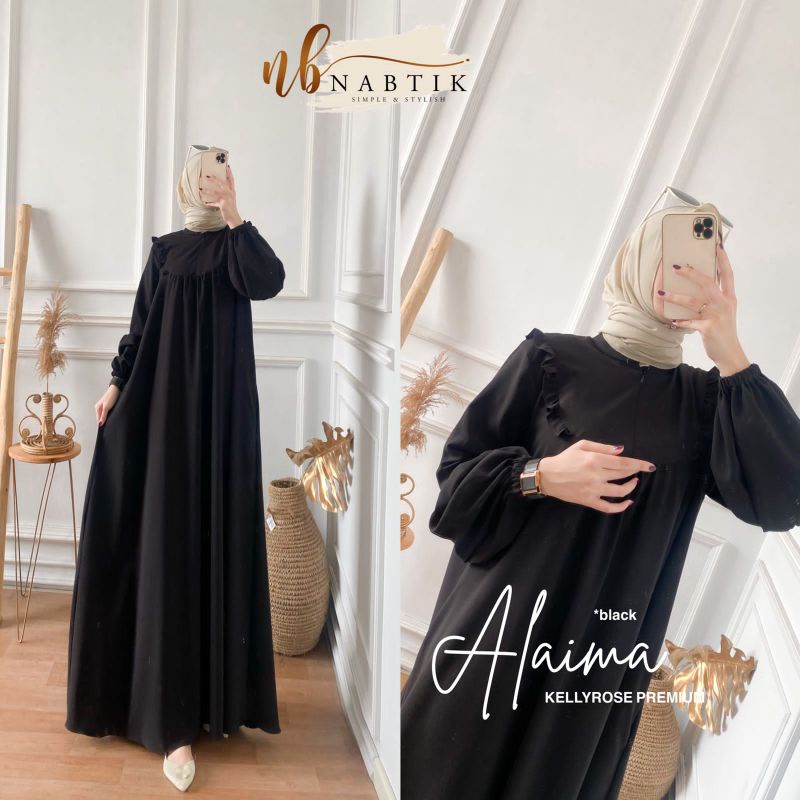 Alaima Gamis Nabtik Terbaru Gamis polos Termurah