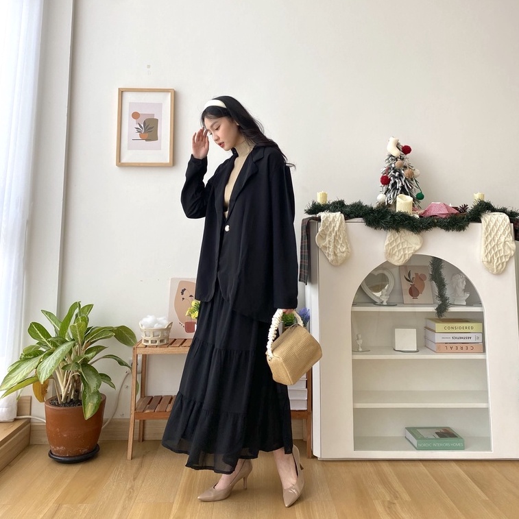 Yeji Long Skirt - Skirt Casual - Rok Panjang Wanita - Korean Skirt