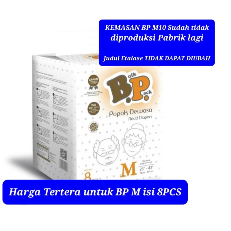 BP Diapers Perekat M8 | POPOK DEWASA Size M isi 8pcs