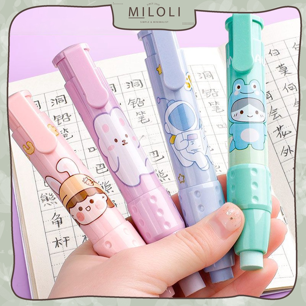 

[MILOLI] 1Set PRESS THE ERASER Penghapus Pensil Karet Mekanik Refil Kartun Cute Korean - F0183
