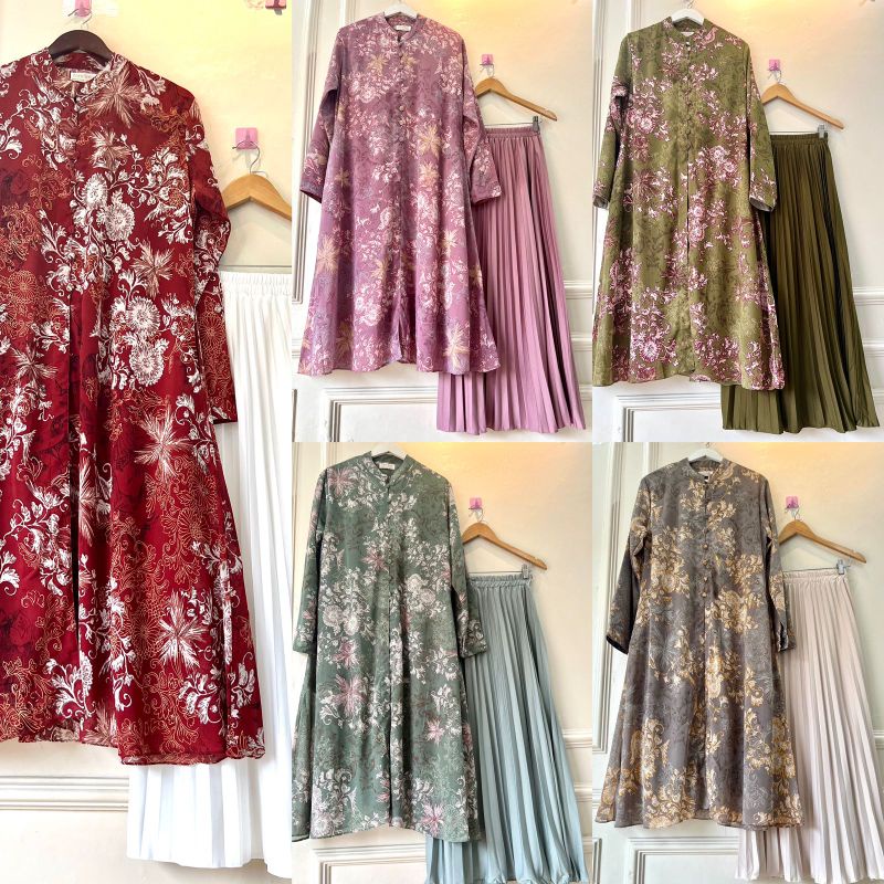 Alona tunik /set Original by Poppy syari