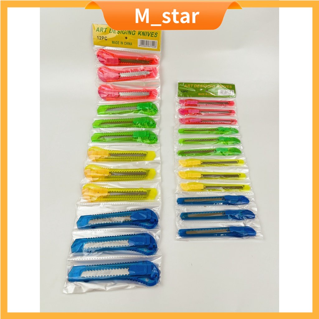 

Pisau Cutter Plastic BESAR KECIL/Art Knife Transparan Rencengan Termurah / Pemotong Per PCS