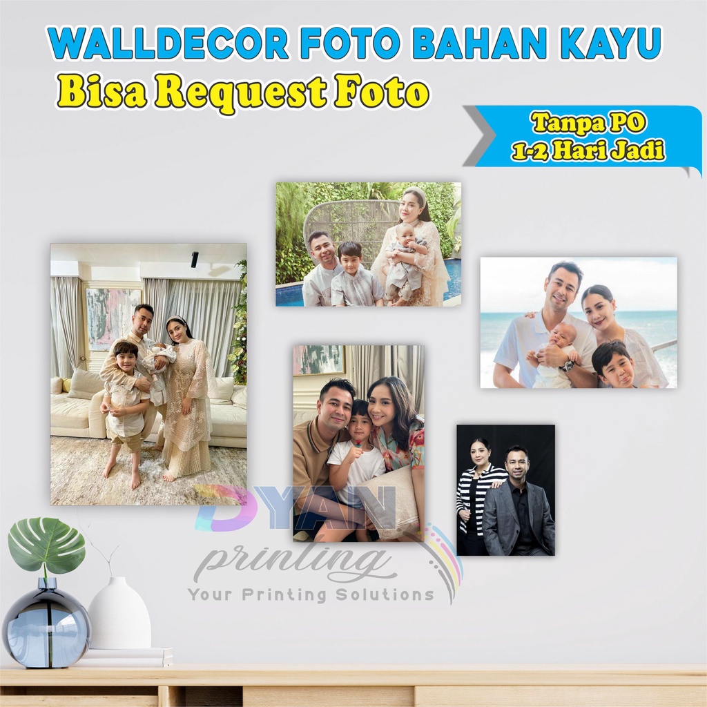 WALLDECOR FOTO BAHAN KAYU LANGSUNG TEMPEL KE DINDING TANPA PAKU ,BISA BAYAR DITEMPAT/COD.