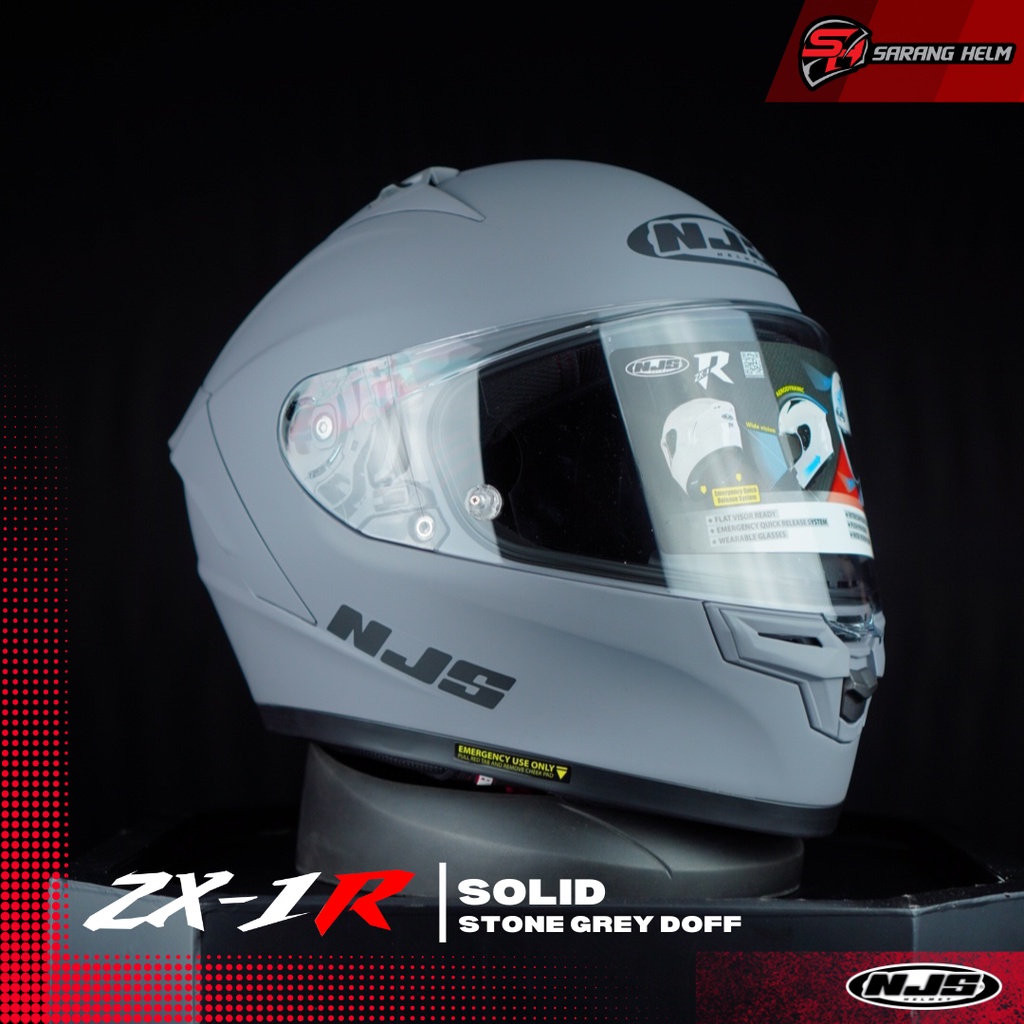 NJS ZX-1R Solid - Helm Fullface | NJS ZR | NJS Fullface | ZR Polos | Helm NJS Ori | SNI