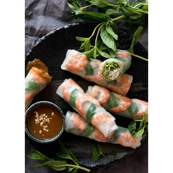 Banh Trang Rice Papers Blue 22 Cm Kulit Lumpia Vietnam Rice Roll Spring Roll 5 Lembar | Hakau Dimsum Sushi | Kulit Lumpia Vietnam Halal | Tahan Lama Tanpa Pengawet | Less Kalori Diet Sehat | Salad Wrap Veggies Wrap