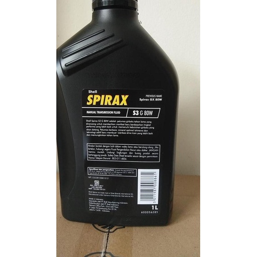 Oli Manual Transmisi Gearbox Shell Spirax S3 G 80W 1 Liter Original