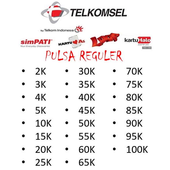 PULSA TELKOMSEL 5K-30K