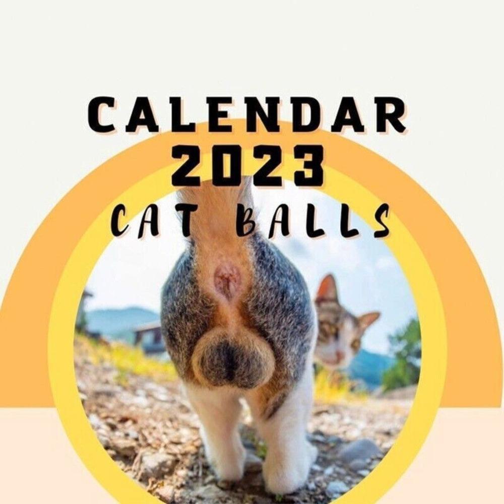 Preva Cats Buttholes Balls Calendar Hadiah Tahun Baru Kreatif Gag Hadiah Hiasan Penyembuhan Cat Balls Calendar