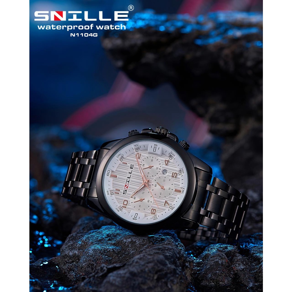 Snille Jam Tangan Rantai Pria Wanita Unisex Original Asli Anti Air Waterproof 1104G