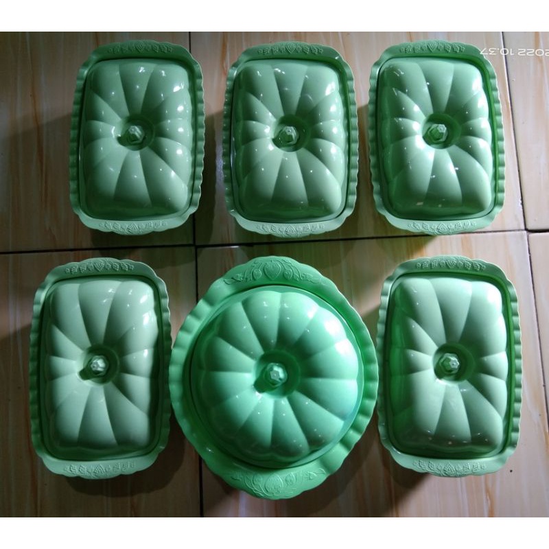 Basi Set Prasmanan  isi 6 bahan plastik/Wadah tempat Lauk 6in1