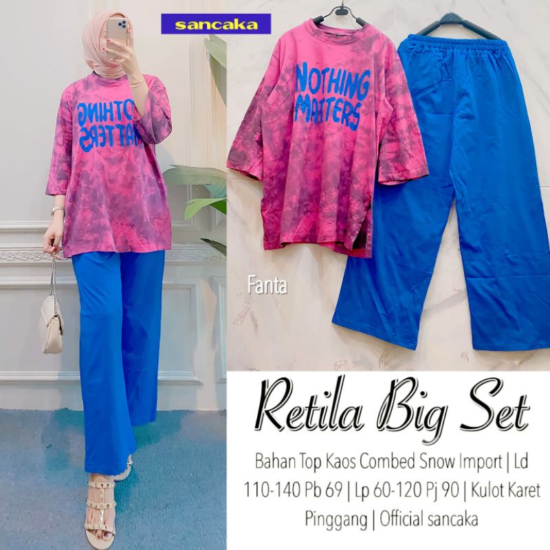 Retila Set by Sancaka / UNIQUE Set Kaos Combed Snow Import Fashion Muslim Terbaru Kekinian // Busui 