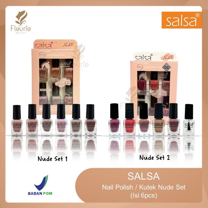 Medan Termurah Packaging isi 6 BPOM Kutek Nail Polish Set Seri Nude - Cat Kuku Salsa set 6pcs