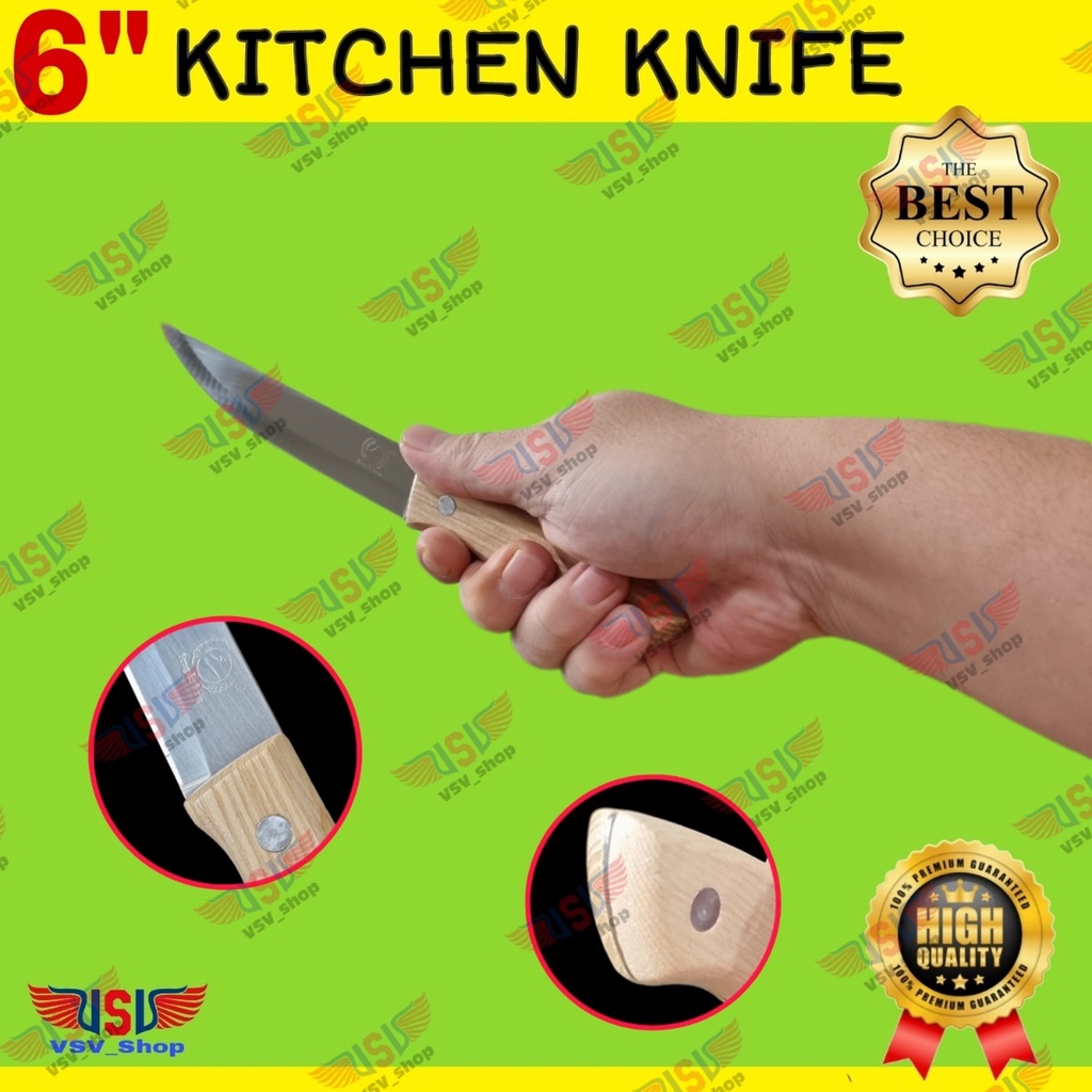 Pisau Dapur Gagang Kayu Premium Kitchen Knife 5&quot;,6&quot;,7&quot; Chef Knife Stainless Steel