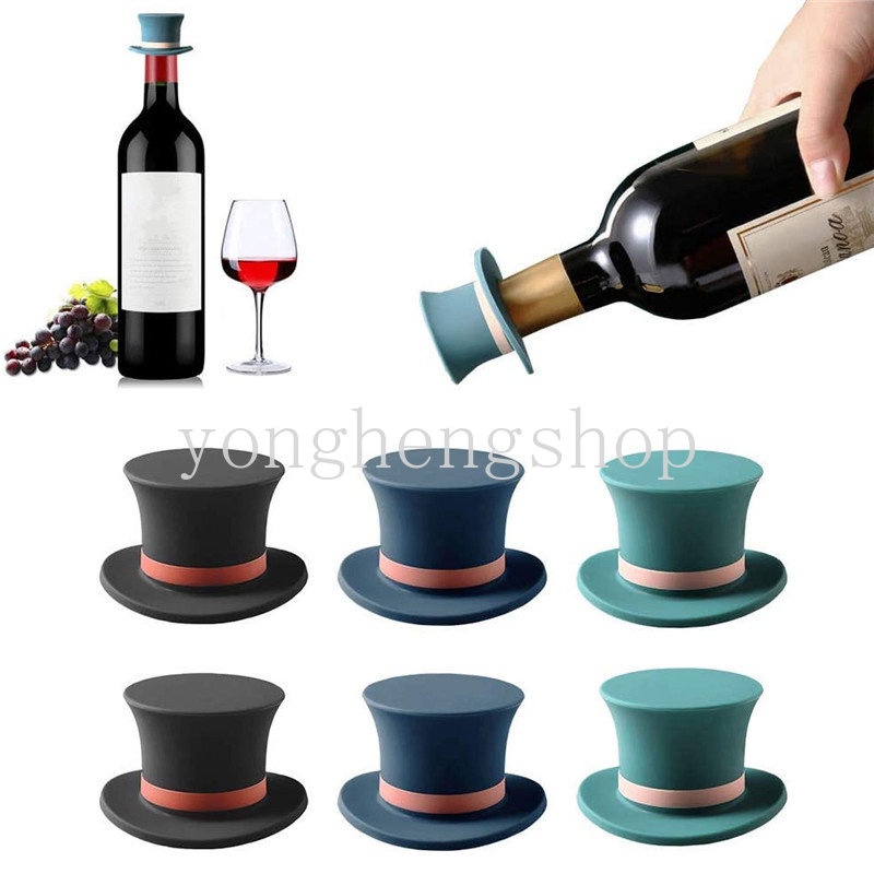 Stopper Botol Wine / Champagne / Bir Bentuk Topi Bahan Silikon Anti Bocor