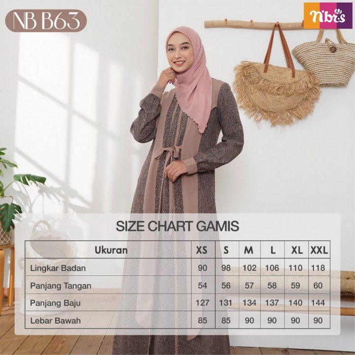 Gamis Nibras Terbaru NB B63 / Gamis Dress Maxy / Fashion Muslim Nibras