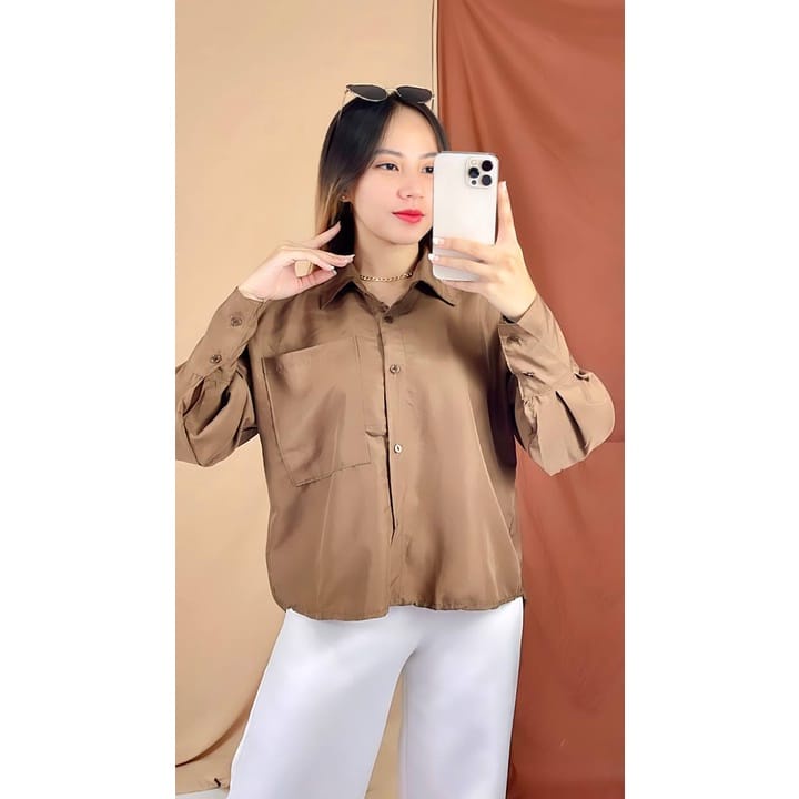 LYDIA TOP BLOUSE / YURRA KEMEJA CROP / KEMEJA CROP WANITA KEKINIAN