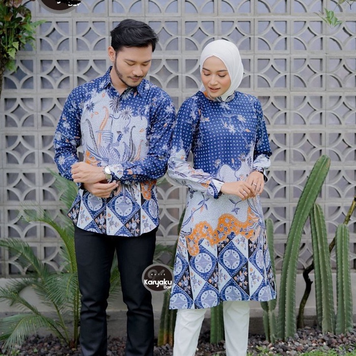 Batik Couple Modern Atasan Tunik Batik Kerja Wanita Kantor Baju Batik Wanita Dan Pria Batik Seragam M L XL XXL