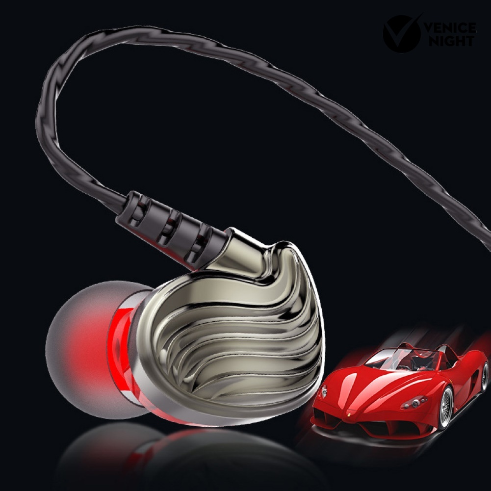 (VNEP) (Berkabel) S8 Quad-core Dual Moving Coil 3.5mm In-Ear HiFi 6D Earphone Musik Stereo