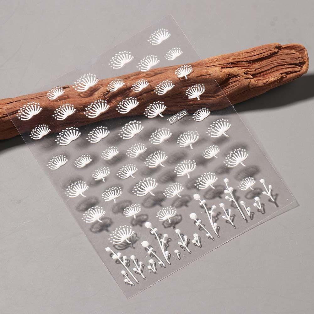 Mxbeauty Bunga Stiker Kuku Wanita Fashion Bintang Manikur Aksesoris Relief Nail Art Dekorasi