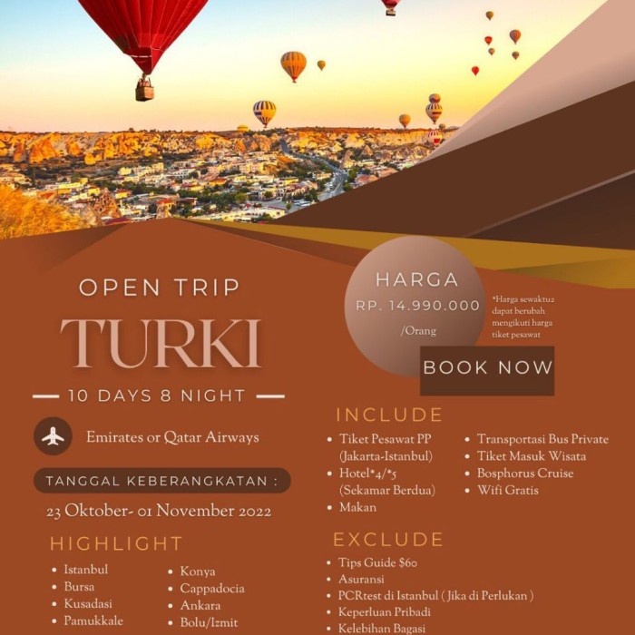 Open Trip Turki Only