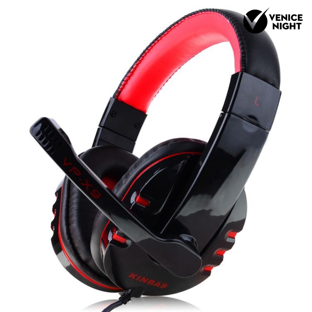 (VNEP) (Berkabel) VP-X9 3.5mm Over-ear Headphone HiFi Bass Surround Stereo Headset dengan Mic
