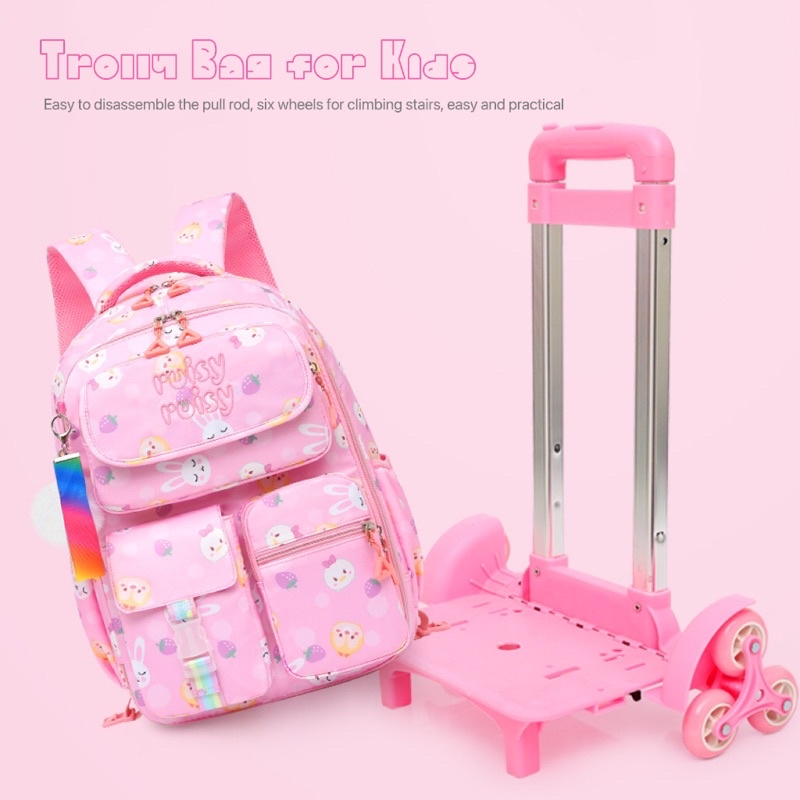 RB Tas Anak Import Troli Tsum Tsum Trolley Bag Roda 6