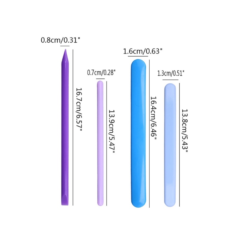 Siy 4 Pcs Stik Pengaduk Resin Bahan Silikon Aneka Ukuran Cr