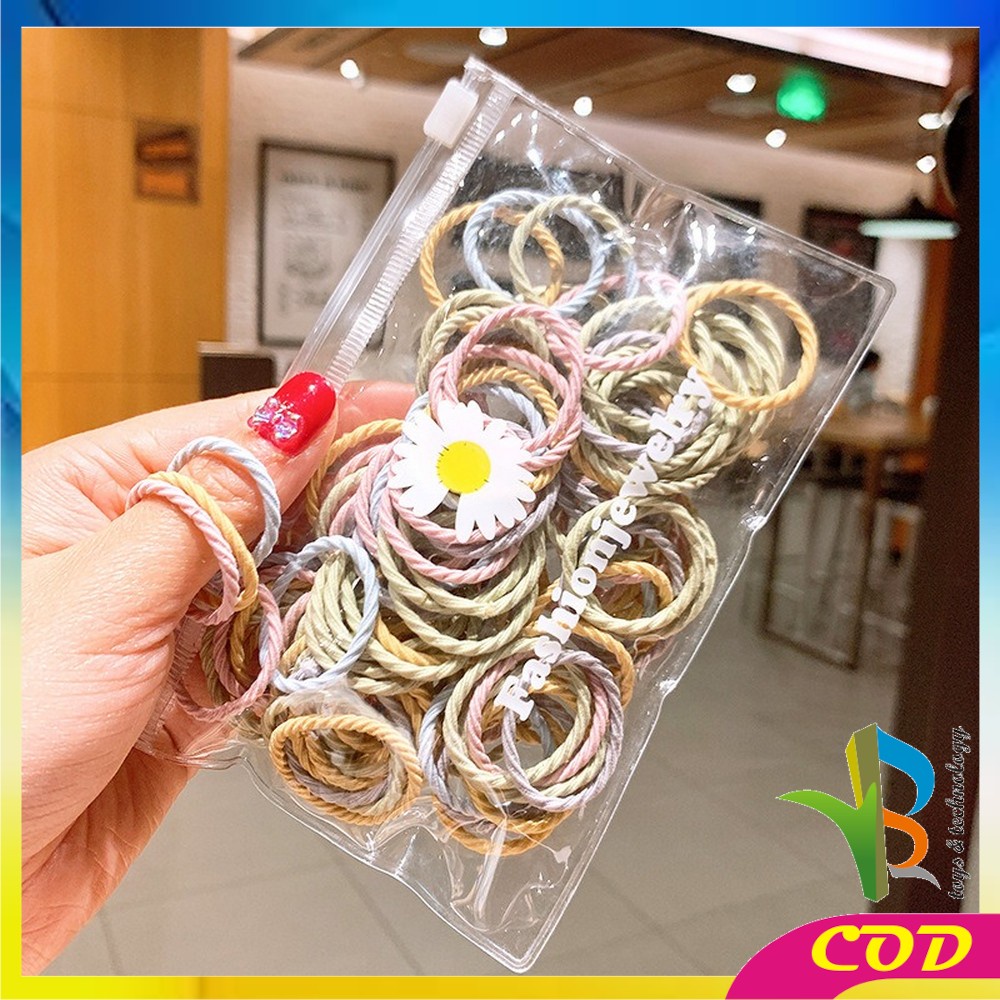 RB-C329 (100 PCS) Karet Ikat Rambut Spiral Gaya Korea / Kuncir Rambut Fashion / Kunciran Rambut Wanita FREE POUCH