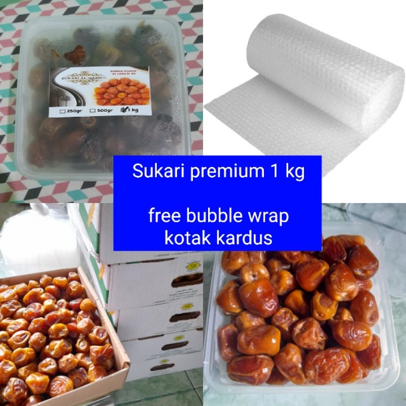 

(Bisa Instant) Kurma Sukari Alqassim 1kg || Original Sukari Saudi || Free Bubble Wrap + Kardus