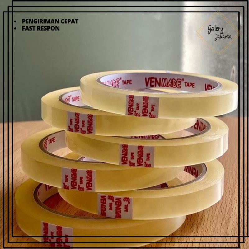 

Lakban Isolasi Solatip Bening1/2 Inch Panjang 72 Yard Per Roll Tahan Air