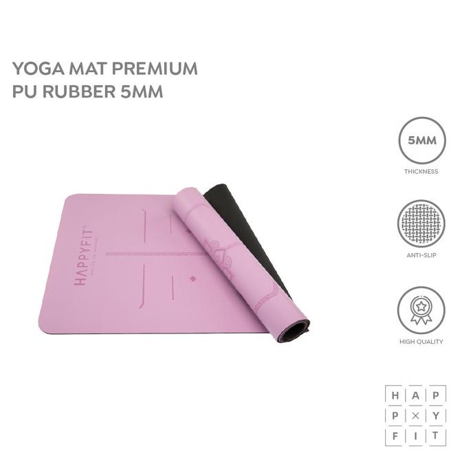 HAPPYFIT Yoga Mat Premium PU Rubber 5mm - Matras Yoga PU