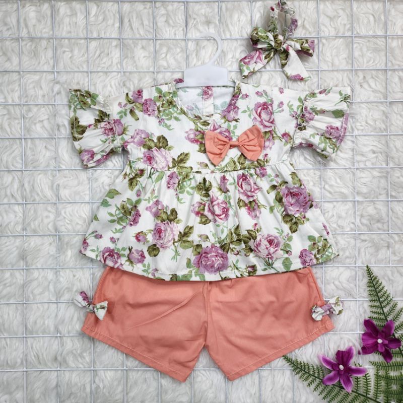 Baju bayi perempuan stelan celana baby girl