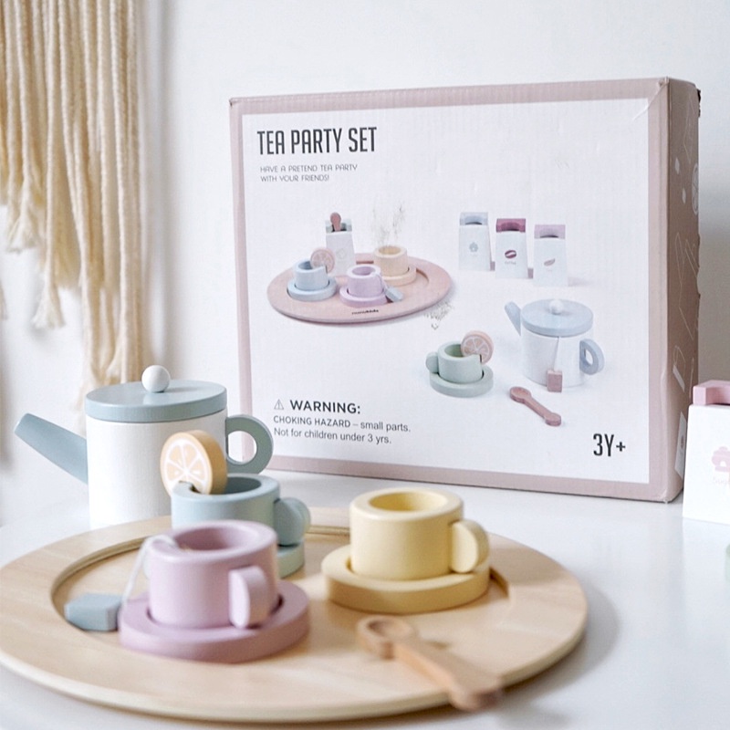 Mainan Edukasi Wooden Tea Party Set Pretend PlayNUNU KIDS - Tea Time Set.  Mainan edukasi anak berba