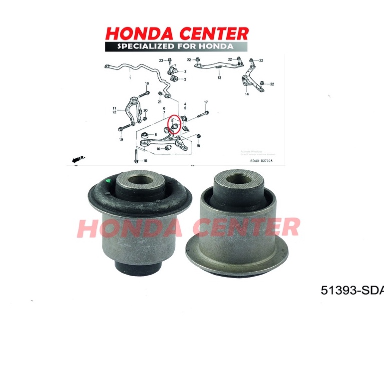 bushing bush bosh bos karet lower arm sayap depan accord cm5 CP2  odyssey rb1 rb2 2003 2004 2005 2006 2007 2008 2009 2010 2011 2012 2013