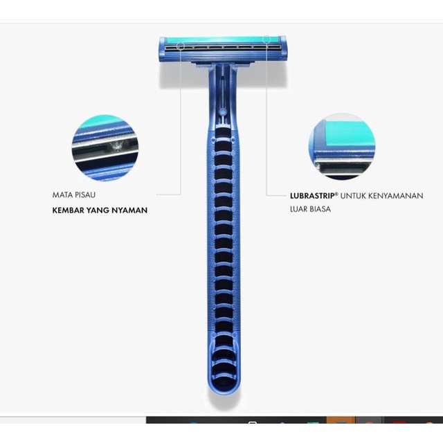 Alat Cukur Kumis dan Jenggot 2 Mata Pisau Cukuran Bulu Kemaluan Ketiak Rambut Kaki Manual Razor Double Blade Serbaguna