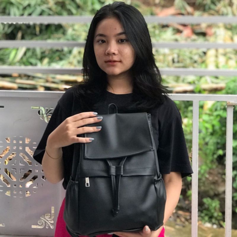 Tas Ransel Wanita Kulit Sintetis Luna Tas Gendong Punggung Korean Style simple kren