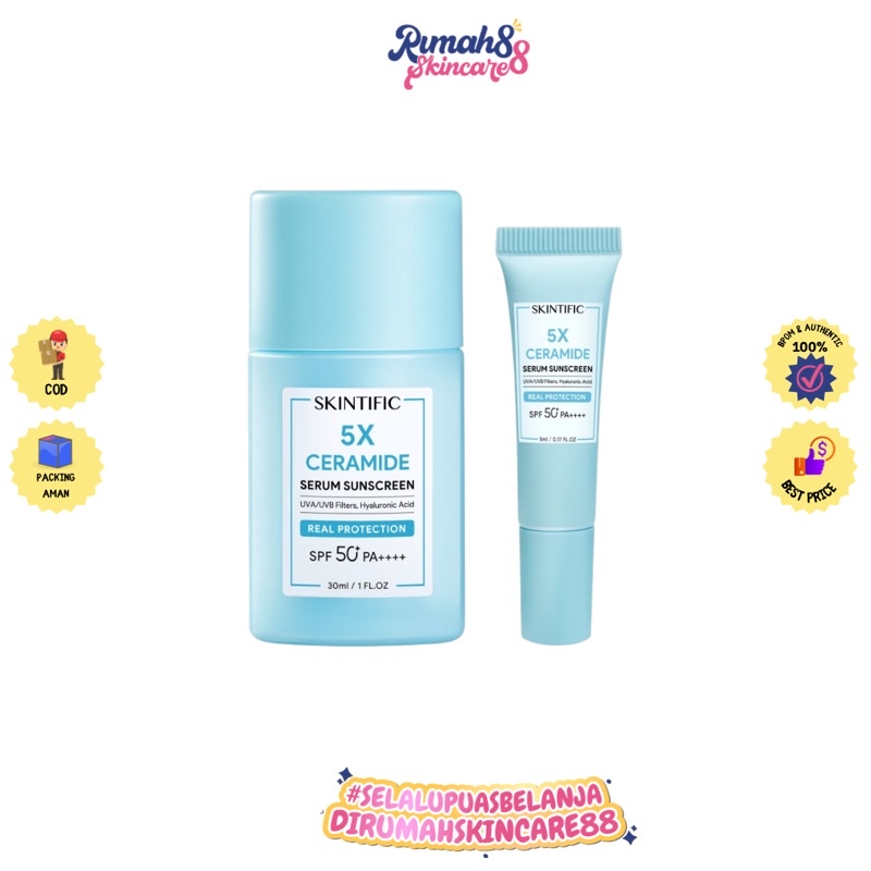 SKINTIFIC Sunscreen 5X Ceramide Serum Sunscreen Stick SPF50 PA++++ Sunblock 30ml